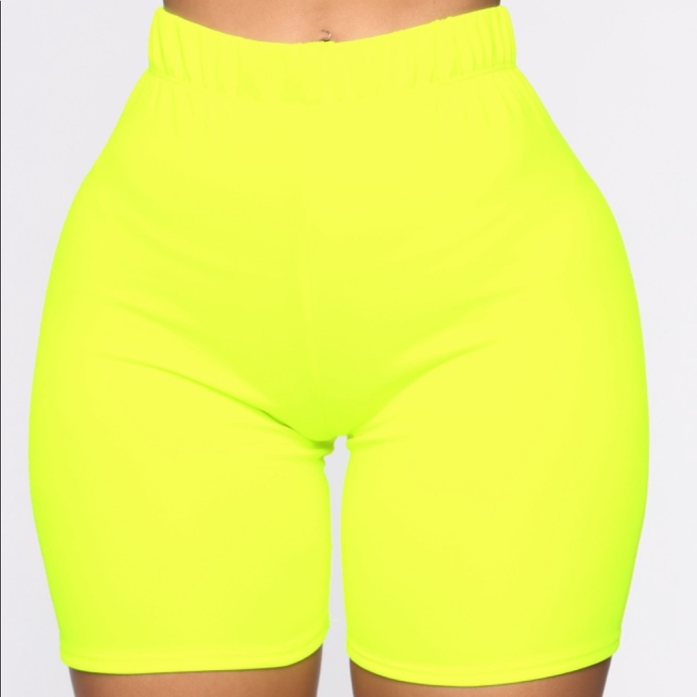 Neon Yellow Biker Shorts